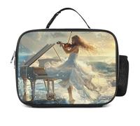 Piano Sea Lunch Tote Bag for Men Women Portable Durable Insulated Lunch Box Container