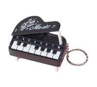 Piano-shaped Keyring Game Keychain with Playable Piano Kids Mini Electronic Toy Music Interactive Portable Bag Decoration Hanging Pendant Working Black