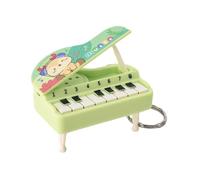 Piano-shaped Keyring Game Keychain with Playable Piano Kids Mini Electronic Toy Music Interactive Portable Bag Decoration Hanging Pendant Working Green