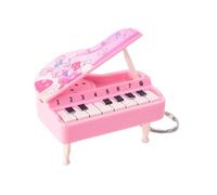 Piano-shaped Keyring Game Keychain with Playable Piano Kids Mini Electronic Toy Music Interactive Portable Bag Decoration Hanging Pendant Working Pink