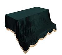 Piano Soft Pleuche Cloth, 200x150cm Breathable Dustproof Tassel Upright Piano Protective Dust Cover (Green)