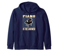 Piano Solves Every Problem in Life Including Hard Questions Zip Hoodie