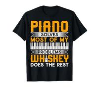 Piano Solves Most of My Problems Funny Whiskey Lover Pianist T-Shirt
