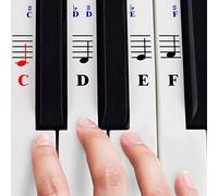 Piano Stickers for 49/61/ 76/88 Key Keyboards White Keys - Transparent and Removable