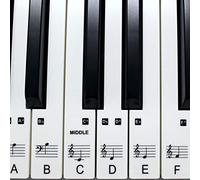 Piano Stickers for 49/61 Key Keyboard, Transparent, Laminated, Ultra Thin to the touch, Removable. 36 stickers for the white keys. Made in the UK. PS1C 61.