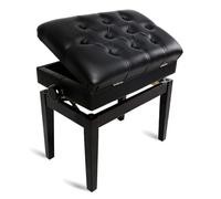 Piano Stool with Storage Compartment and Adjustable Height - Solid Wood Bench for Professional Work and Practice