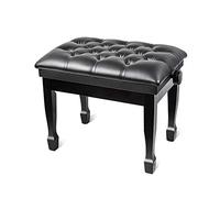 Piano Stool Wooden Bench Soft Leather With Waterproof Cushion And Strong Solid Wood Frame Hydraulic Automatically Lifting Rood Bruin-1 (zwart 1)