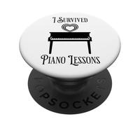 Piano Student Survived Lessons Funny Piano Training Pianist PopSockets Adhesive PopGrip