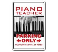 Piano Teacher Decal Parking Instructor Lessomusic Student School Band Retro Metal Tin Sign 8X12 Inches