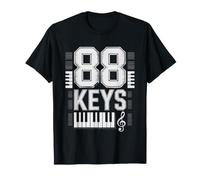 Piano Teacher Minimal Keyboard Black Keys White Clean Art T-Shirt