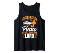 Piano Teacher Pianist Faith Christian Cross As For Me And My Tank Top