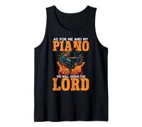 Piano Teacher Pianist Faith Christian Cross As For Me And My Tank Top