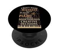 Piano Teacher Pianist I Don't Make Mistakes When Playing The PopSockets Adhesive PopGrip