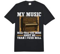 Piano Teacher Pianist My Music Will Tell You More About Me Comfort Colors Adult Heavyweight T-Shirt