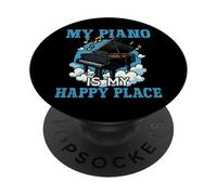 Piano Teacher Pianist My Piano Is My Happy Place PopSockets Adhesive PopGrip