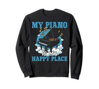 Piano Teacher Pianist My Piano Is My Happy Place Sweatshirt
