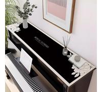 Piano Top Runner Cloth PU Leather Black, Lightweight Musical Instruments Dust-Proof Covers, Waterproof and Easy to Clean Dresser Runners for Bedroom Furniture(Style-2,10x40in)