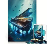 Piano Underwater Jigsaw Puzzles for Adults1000 Pieces Clear Logic Toy Leisure Time Perfect Cut Creative Gift (50x75cm)