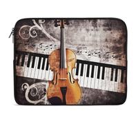 Piano Violin Laptop Sleeve Case 15inch Shockproof Slim Computer Bag 10-17 Inch Traveling Carrying Laptop Briefcase for Women Men Waterproof Compatible with MacBook Air, Hp, Dell, Lenovo