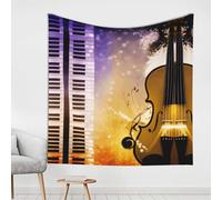Piano Violin Music Notes 59x59in Tapestry â€“ Wall Hanging For Home, Holiday & Seasonal Interior Decoration