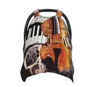 Piano Violin Music Notes Baby Car Seat Canopy Cover, Multi Use Breathable Nursing Breastfeeding Covers for Mom Soft Stroller Sun Shade Newborn Shower Gift