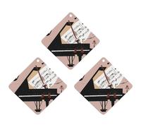 Piano Violin Music Notes Car Air Freshener, 3 Pcs Rhombus Hanging Air Freshener Cards, Long Lasting Fragrance Scented Cards for Car, Home, Office Gray-style