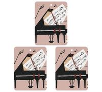 Piano Violin Music Notes Car Air Freshener, 3 Pcs Square Hanging Air Freshener Cards, Long Lasting Fragrance Scented Cards for Car, Home, Office Gray-style