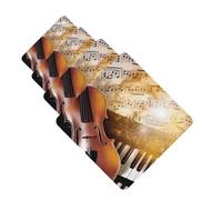 Piano Violin Music Notes Car Air Freshener Cards Set of 4 Pieces Long Lasting Hanging Scented Cards for Bedroom Wardrobe Car Aromatherapy Tablets for Men Women Rearview Mirror Pendant