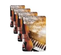 Piano Violin Music Notes Car Air Freshener Cards Set of 4 Pieces Long Lasting Hanging Scented Cards for Bedroom Wardrobe Car Aromatherapy Tablets for Men Women Rearview Mirror Pendant