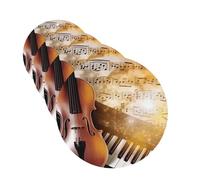 Piano Violin Music Notes Car Air Freshener Cards Set of 4 Pieces Long Lasting Hanging Scented Cards for Bedroom Wardrobe Car Aromatherapy Tablets for Men Women Rearview Mirror Pendant
