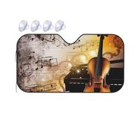 Piano Violin Music Notes Car Windshield Sun Shade Foldable Car Sun Shade Front Windshield Sunshade Windshield Cover Reflective Sun Visor Keep Your Vehicle Cool for Most Sedans SUV Truck