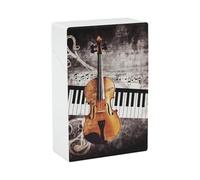 Piano Violin Music Notes Cigarette Case, Plastic Waterproof Shockproof, Airtight Push Open Cigarette Box, Capacity King Size Cigarette Holder, Portable Cigarette Container for Outdoor Travel Camping O