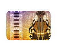 Piano Violin Music Notes Crystal Velvet Lock Edge Floor Mat 40x60, Non Slip, Easy To Clean, Comfortable Foot Feel