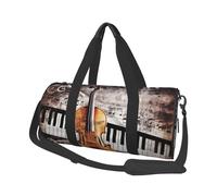Piano Violin Music Notes Duffle Bag for Women Men Personal Item Travel Bags Canvas Weekender Overnight Bag Lightweight Sports Tote Gym Bags, Black, One Size