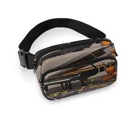 Piano Violin Music Notes Fanny Pack Belt Bag with Adjustable Strap Fashion Waist Bag for Outdoor Sports Hiking, white, 20x13cm, Full Printed Waist Bag