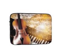 Piano Violin Music Notes Laptop Case 10 inch, Water Resistant Laptop Sleeve Shockproof Protective Traveling Computer Bag Portable Business Briefcase for Men Women