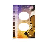 Piano Violin Music Notes Modern Single-Gang Switch Wall Plate â€“ Premium Pc Material Decorative Cover with Full-Panel Printed Design, Easy Installation for Residential & Commercial Use