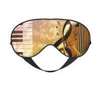 Piano Violin Music Notes Print Functionality Cozy Eye Mask Adjustable Strap Nap Night Travel Camping Yoga Relax