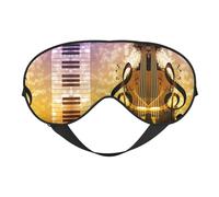 Piano Violin Music Notes Print Satin Sleep Mask & Eye Mask | Deep Dream Sleep Masks for Women & Men | Soft Sleeping Eye Mask to Nourish Skin