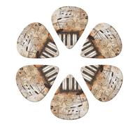 Piano Violin Music Notes Printed Guitar Picks -6 Pcs Guitar Picks Plectrum,Guitar Accessories,Electric Guitar Pick, Bass & Ukulele 0.71mm