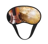 Piano Violin Music Notes Sleep Mask for Side Sleeper Eye Mask for Sleeping Light Blocking Sleep Eye Mask for Women Men Adjustable Elastic Strap Travel Nap Blackout Eye Shade Cover