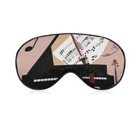 Piano Violin Music Notes Sleep Mask with Adjustable Strap, Breathable Sleep Masks for Women Men, Soft Eye Mask for Side Sleepers, Travel, Office Nap, Airplane & Blocking Light