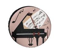 Piano Violin Music Notes Spare Tire Cover, 24inch Oxford Wheel Protector Travel Accessories, Waterproof Dustproof Wheel Tire Covers for RV Jeep SUV Camper Truck
