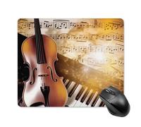 Piano Violin Music Notes Square Mouse Pad Portable Computer Mousepad with Non-Slip Rubber Base 18 * 22cm Ultra-Thin Gaming Mouse Mat for Computer Laptop Office Desk Accessories