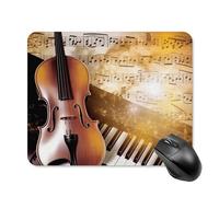 Piano Violin Music Notes Square Mouse Pad Portable Computer Mousepad with Non-Slip Rubber Base 20 * 25cm Ultra-Thin Gaming Mouse Mat for Computer Laptop Office Desk Accessories