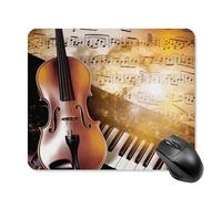 Piano Violin Music Notes Square Mouse Pad Portable Computer Mousepad with Non-Slip Rubber Base 25 * 30cm Ultra-Thin Gaming Mouse Mat for Computer Laptop Office Desk Accessories