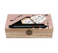 Piano Violin Music Notes Wooden Keepsake Box with Hinged Lid Handmade Memory Box for Wedding Keepsakes Crafts Jewelry Photos Elegant Decorative Storage Boxes Ideal Bridal Shower Gift