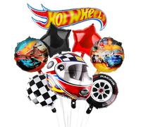 Pianocean Hot Whe-els Birthday Decorations Balloons, 8pcs Cartoon Foil Balloons Set, Kids Party Decorations Cartoon Helium Balloons for Boys Girls Birthday Party Supplies Decorations