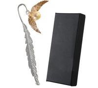 Pianocean Metal Bookmark with Gift Box, Bookmark with Hanging Golden Snitch, Book Charm, Silver, 1 Piece