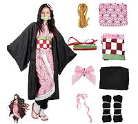 Pianocean Nezuko Costume, Cosplay Kimono Cosplay Outfits, Anime Cosplay Costumes for Nezuko, Halloween Costumes Cosplay Costume for Girls Halloween Carnival Party